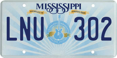 MS license plate LNU302