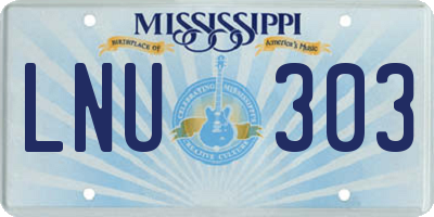 MS license plate LNU303