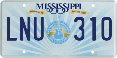 MS license plate LNU310