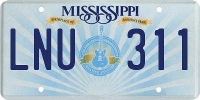 MS license plate LNU311