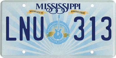 MS license plate LNU313