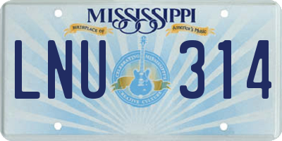 MS license plate LNU314