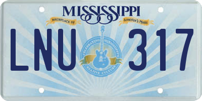 MS license plate LNU317