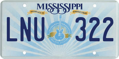 MS license plate LNU322