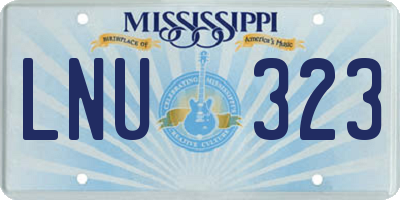 MS license plate LNU323