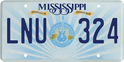 MS license plate LNU324