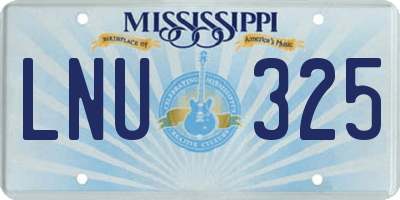 MS license plate LNU325