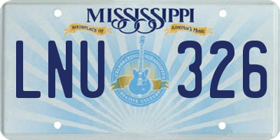 MS license plate LNU326