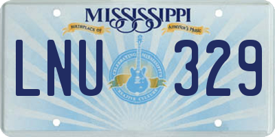 MS license plate LNU329