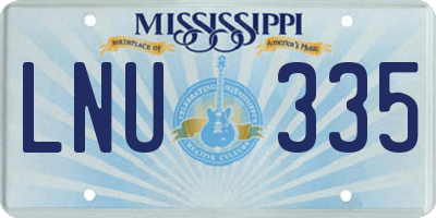 MS license plate LNU335