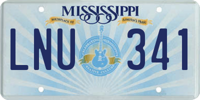 MS license plate LNU341
