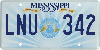 MS license plate LNU342