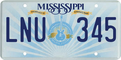 MS license plate LNU345