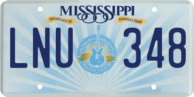 MS license plate LNU348