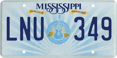 MS license plate LNU349