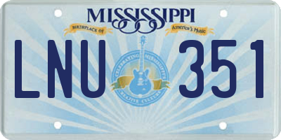 MS license plate LNU351