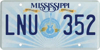 MS license plate LNU352