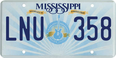 MS license plate LNU358