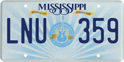 MS license plate LNU359