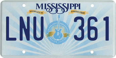 MS license plate LNU361