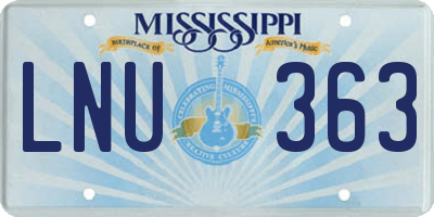 MS license plate LNU363