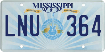 MS license plate LNU364