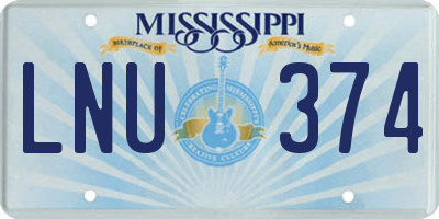 MS license plate LNU374