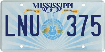 MS license plate LNU375