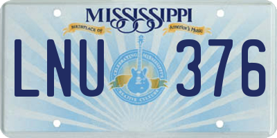 MS license plate LNU376