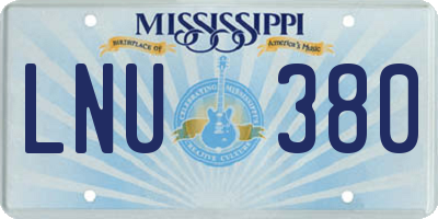 MS license plate LNU380