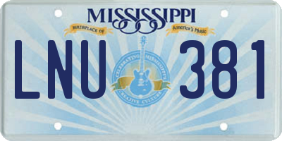 MS license plate LNU381
