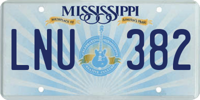 MS license plate LNU382