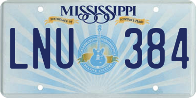 MS license plate LNU384
