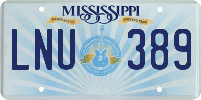 MS license plate LNU389