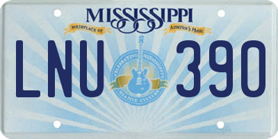 MS license plate LNU390