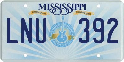 MS license plate LNU392