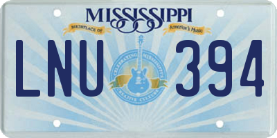 MS license plate LNU394