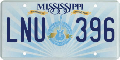 MS license plate LNU396