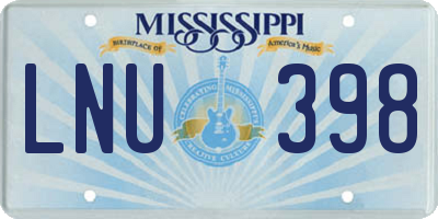MS license plate LNU398