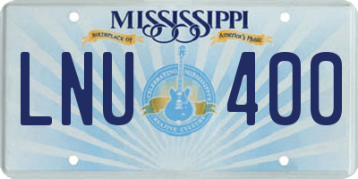 MS license plate LNU400