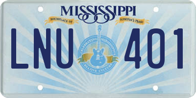 MS license plate LNU401