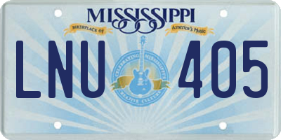 MS license plate LNU405