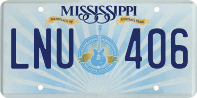 MS license plate LNU406