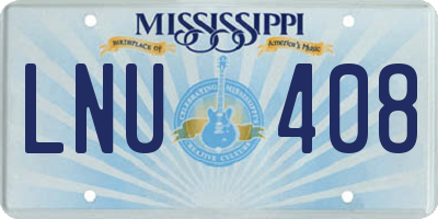 MS license plate LNU408