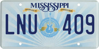 MS license plate LNU409