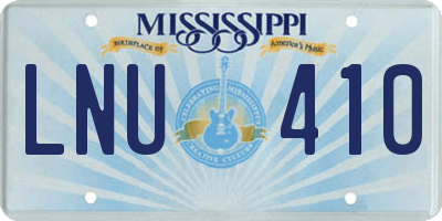 MS license plate LNU410