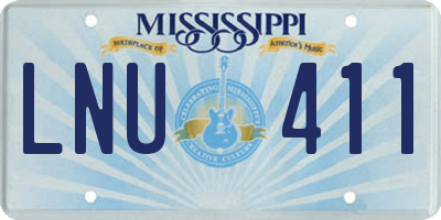 MS license plate LNU411