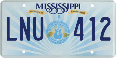 MS license plate LNU412