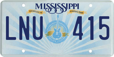 MS license plate LNU415