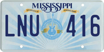 MS license plate LNU416